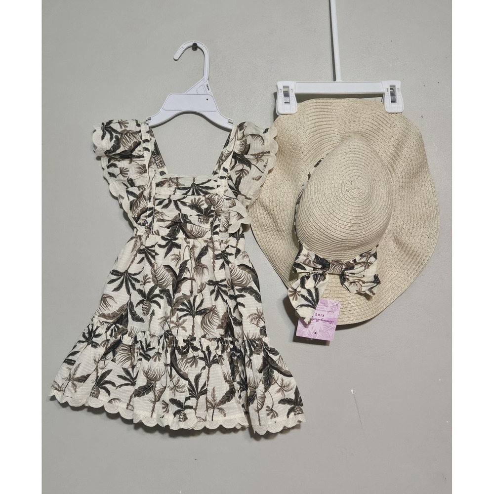 🦋Tommy Bahama Girls 12M Tropical Sundress Flutter Sleeves Lined‎ Dress🩷